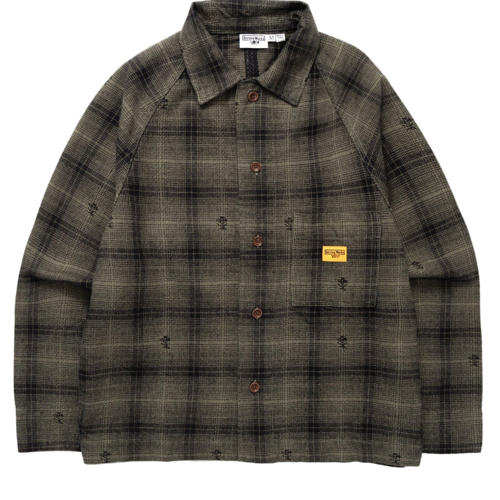Service Works Thistle Plaid Front of House Jacket - Olive - front