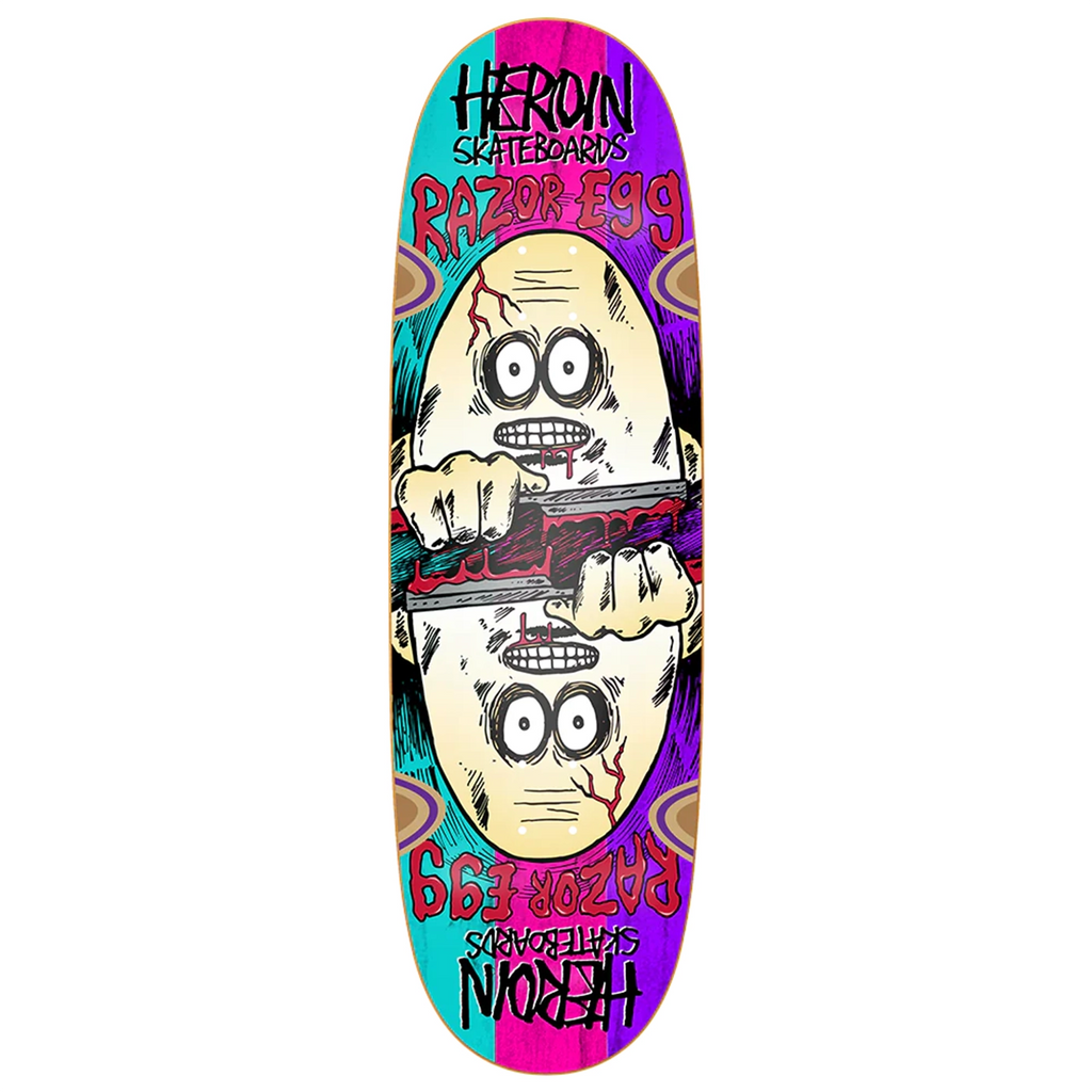 Heroin Skateboards Razoregg Symmetrical Spliced Skateboard deck 9.5"