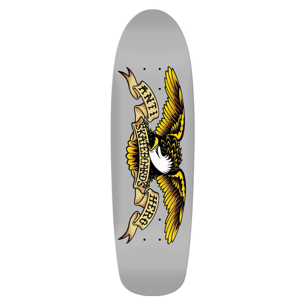 Anti Hero Skateboards Shaped Eagle Genius Skateboard Deck Grey - 9.19"