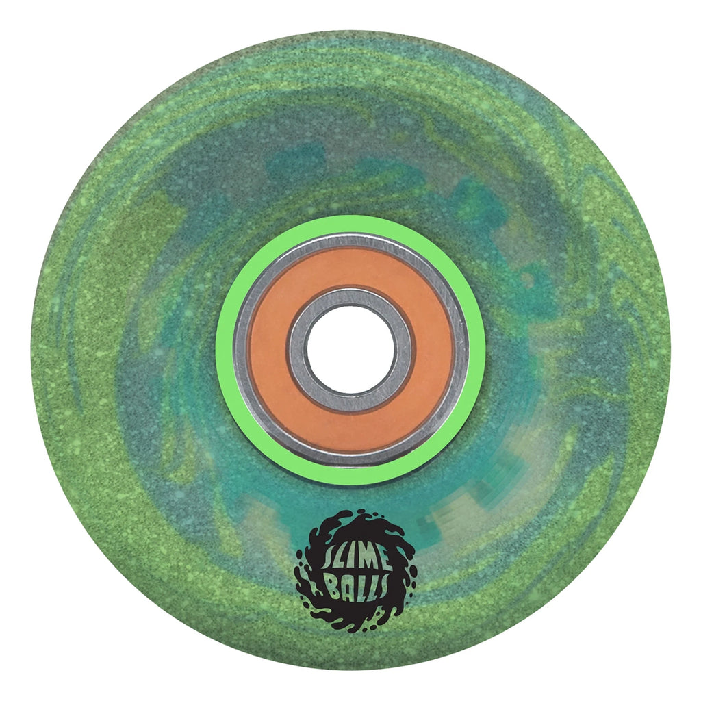 Slime Balls Light Up OG 78a Blue / Green Glitter Wheels - 60MM