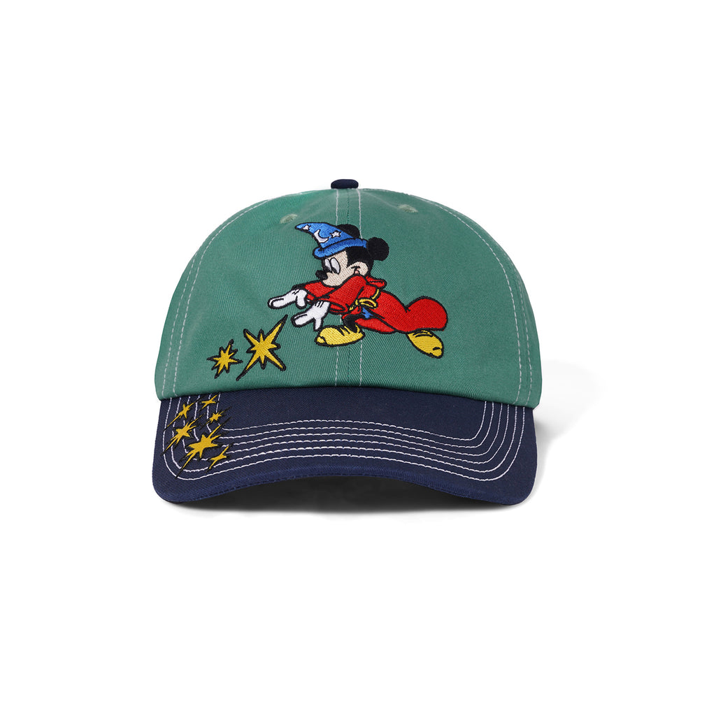 Butter Goods x Disney Sorcerer  6 Panel Cap - Sage / Navy - front