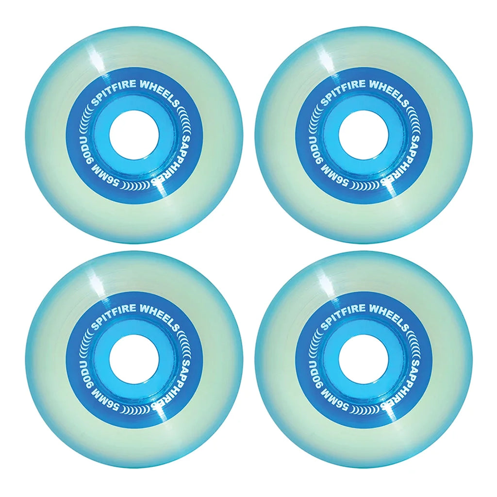 Spitfire Wheels Sapphires Radial 90A Skateboard Wheels - 56MM - Blue