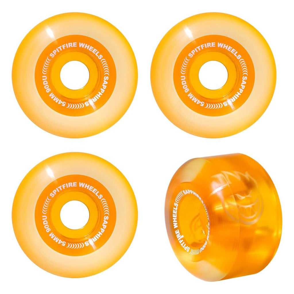 Spitfire Wheels Sapphires Radial 90A Skateboard Wheels - 54MM - Orange