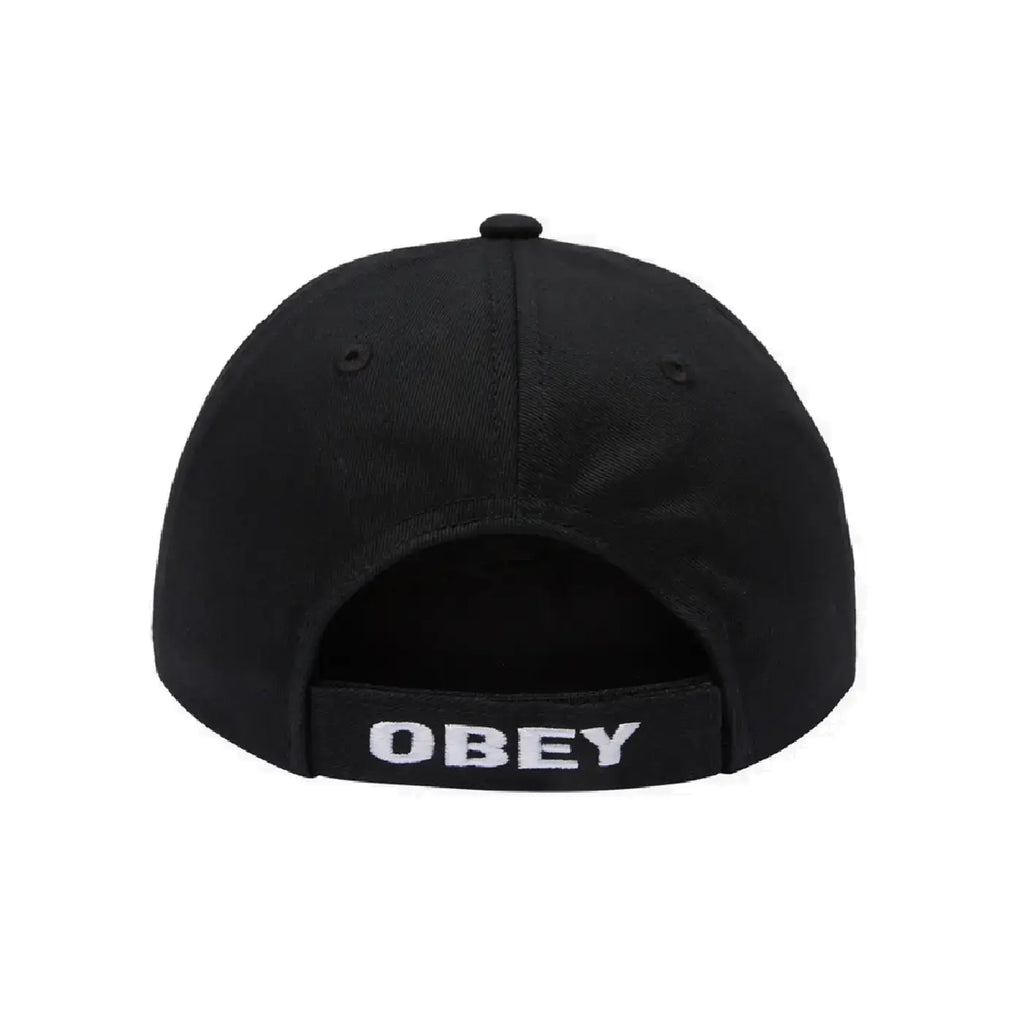 Obey Star 6 Panel Velcro Back Cap - Black