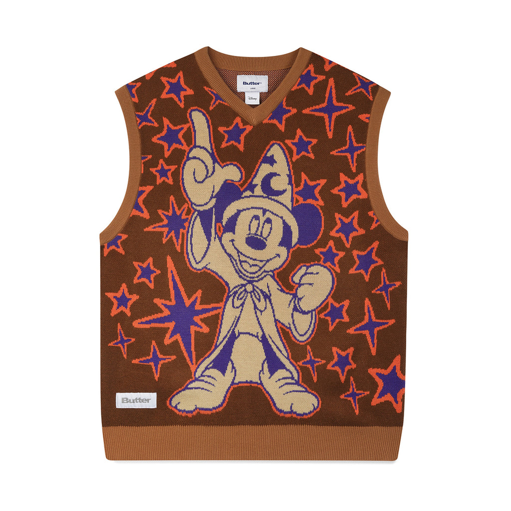 Butter Goods x Disney Starry Skies Knitted Vest - Brown - front