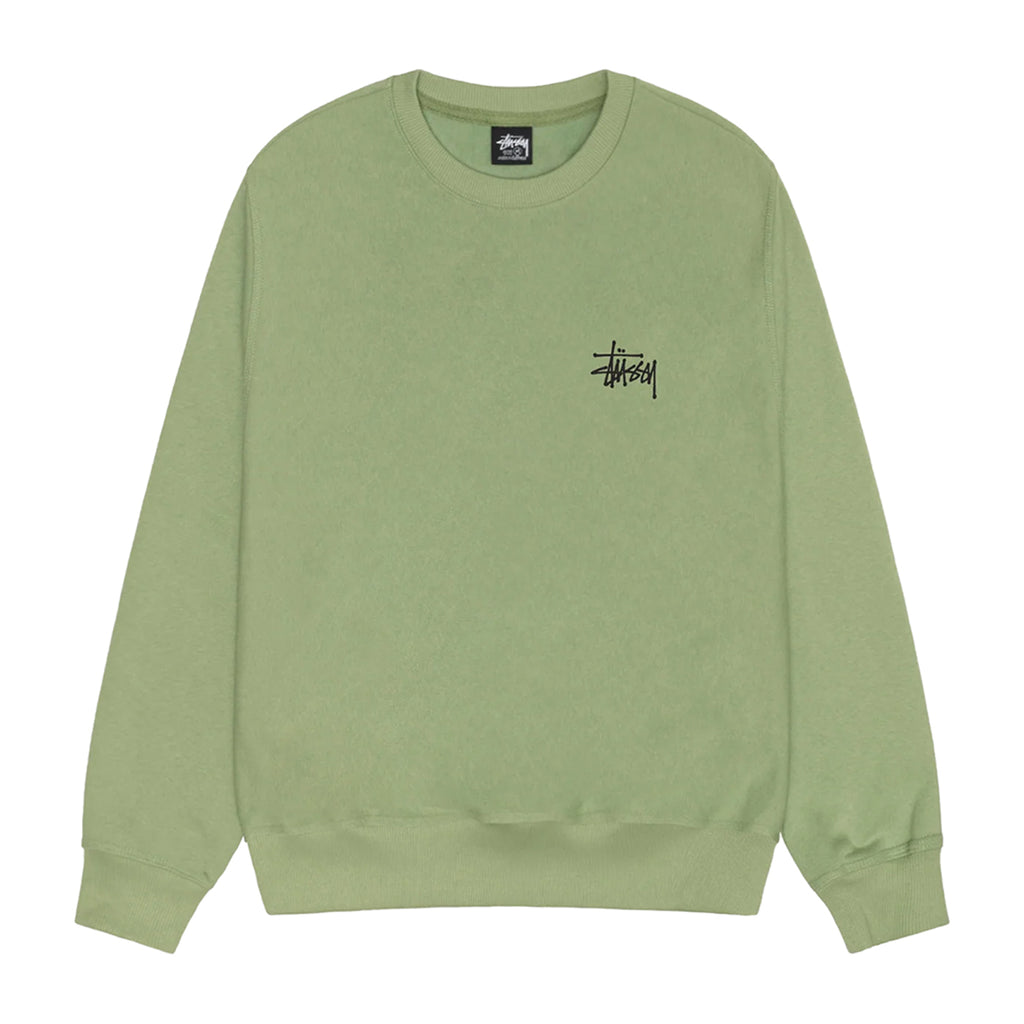 Stussy Basic Stussy Crew Sweatshirt - Moss