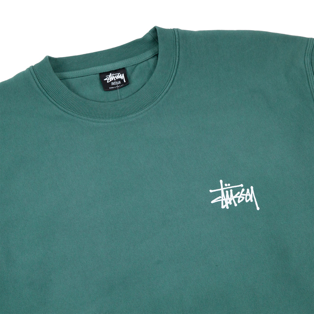 Stussy Basic Stussy Pigment Dyed Crew Sweatshirt - Forest