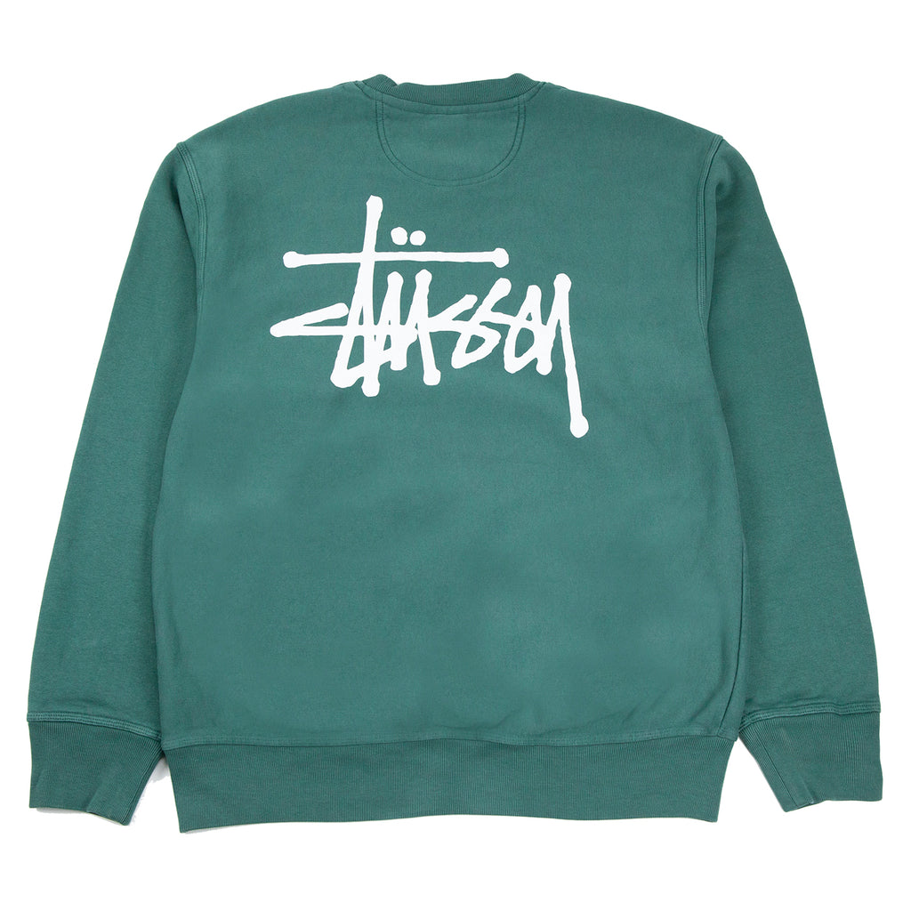 Stussy Basic Stussy Pigment Dyed Crew Sweatshirt - Forest