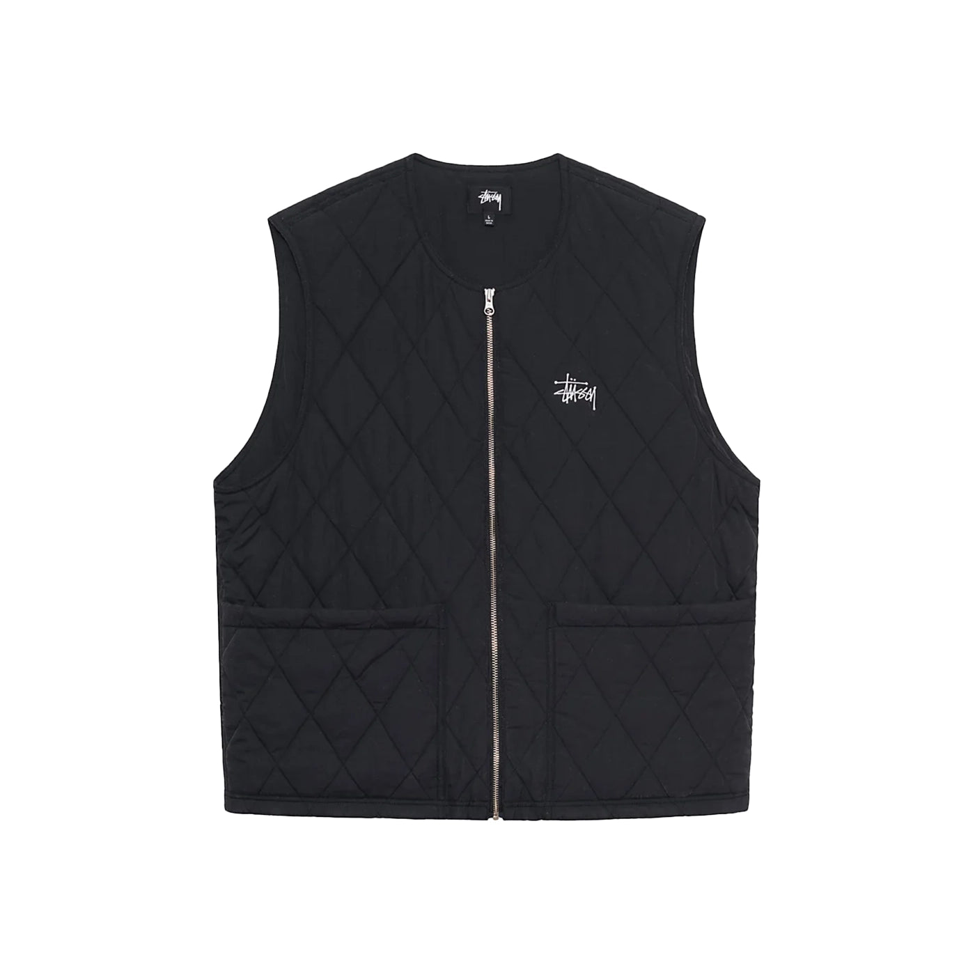 Diamond Quilted Vest in Black by Stussy | Bored of Southsea