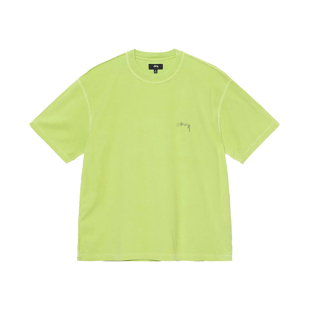 Stussy Pigment Dyed Inside Out Crew T Shirt - Lime - main