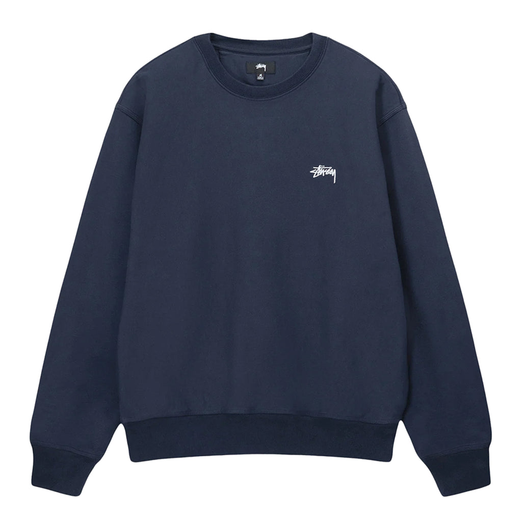 Stussy Stock Logo Crew Sweatshirt - Navy