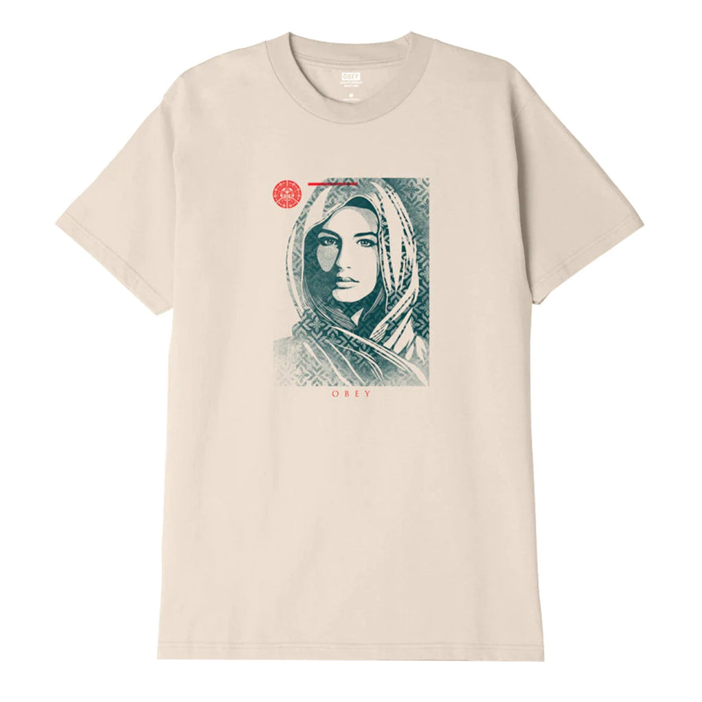 Obey Clothing Universal Dignity T Shirt - Cream - front