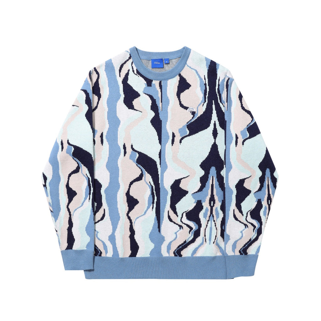 Helas Mirage Knit Crewneck Sweat - Blue