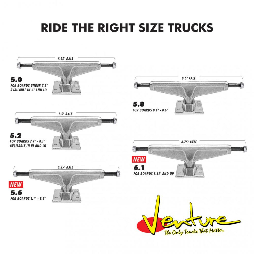 Venture Trucks 5.2 V Light Skateboard Trucks - All Polished