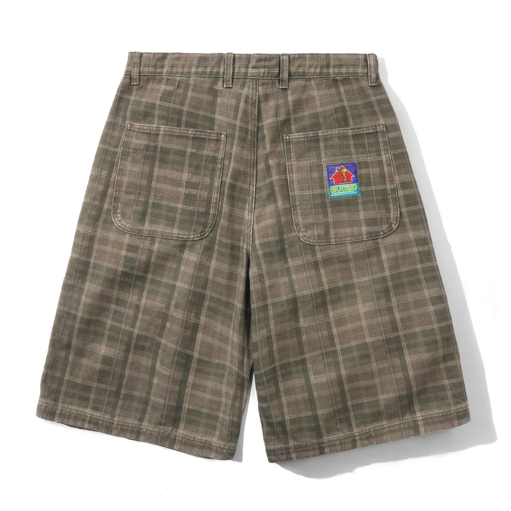 Butter Goods Work Shorts - Washed Plaid - back