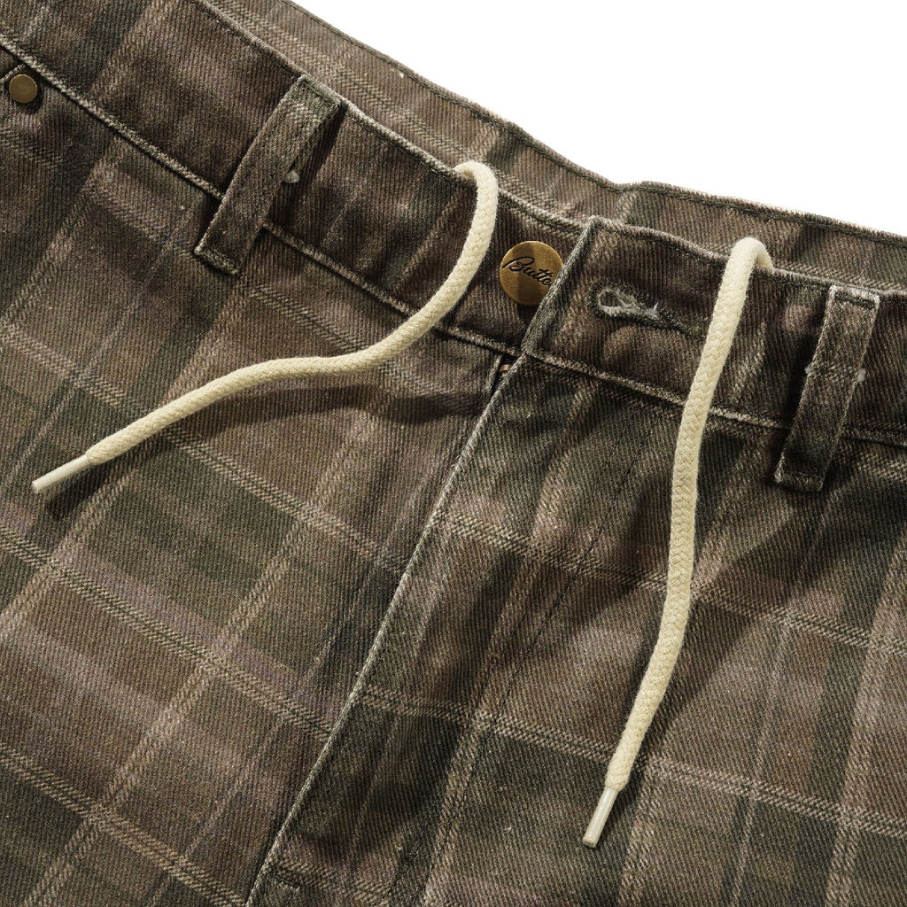 Butter Goods Work Shorts - Washed Plaid - waist