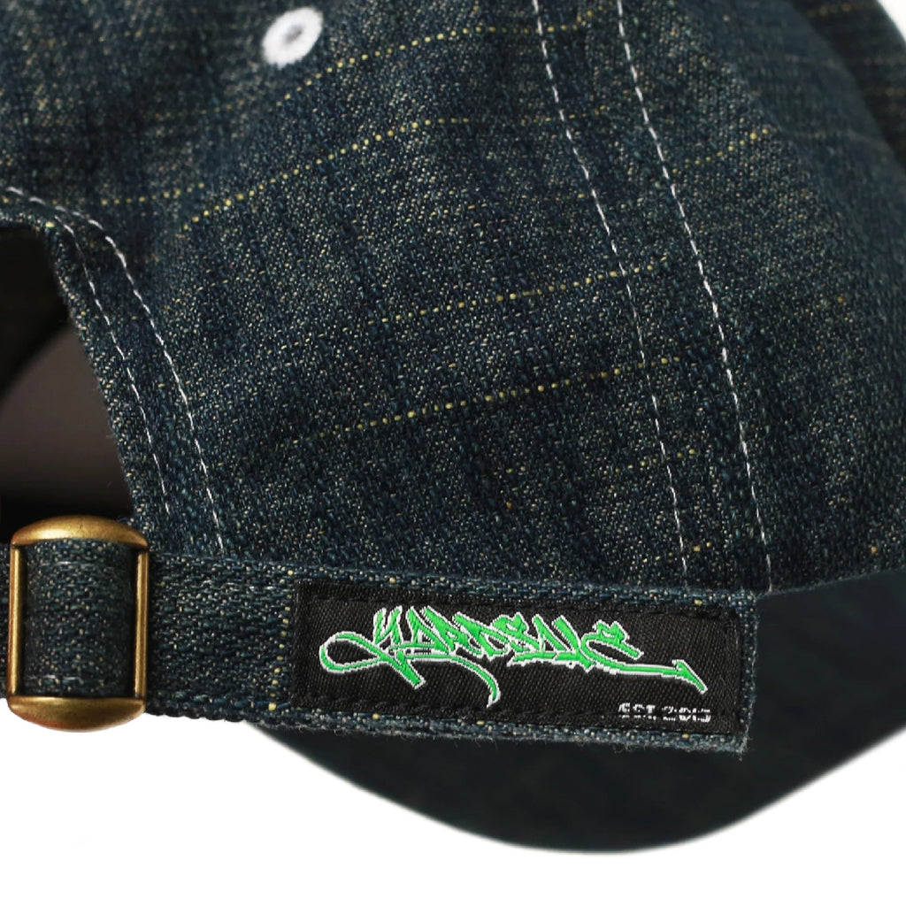 Yardsale Faded Slub Denim Cap - Dark Blue - label