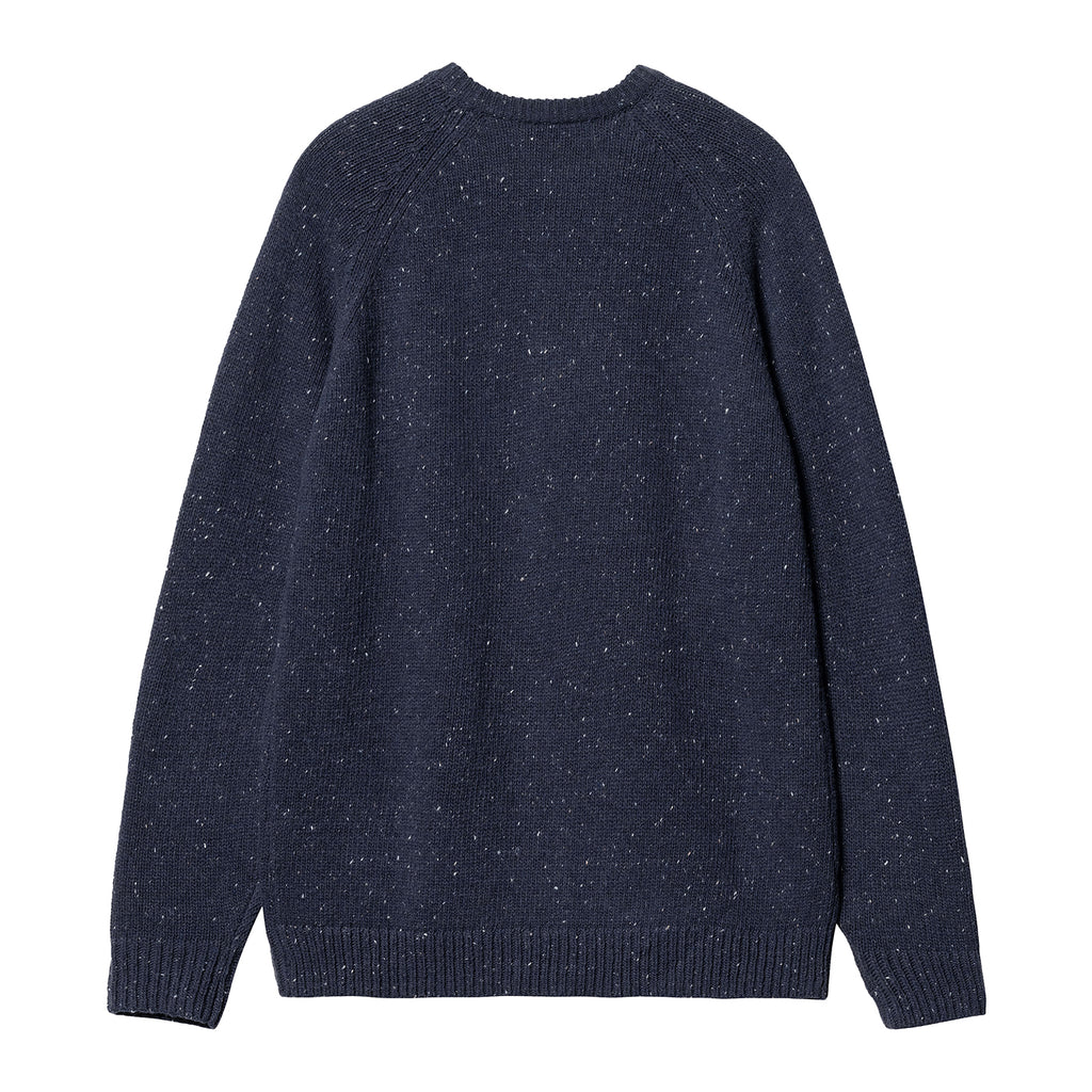 Carhartt WIP Anglistic Sweater - Speckled Air Force Blue - back
