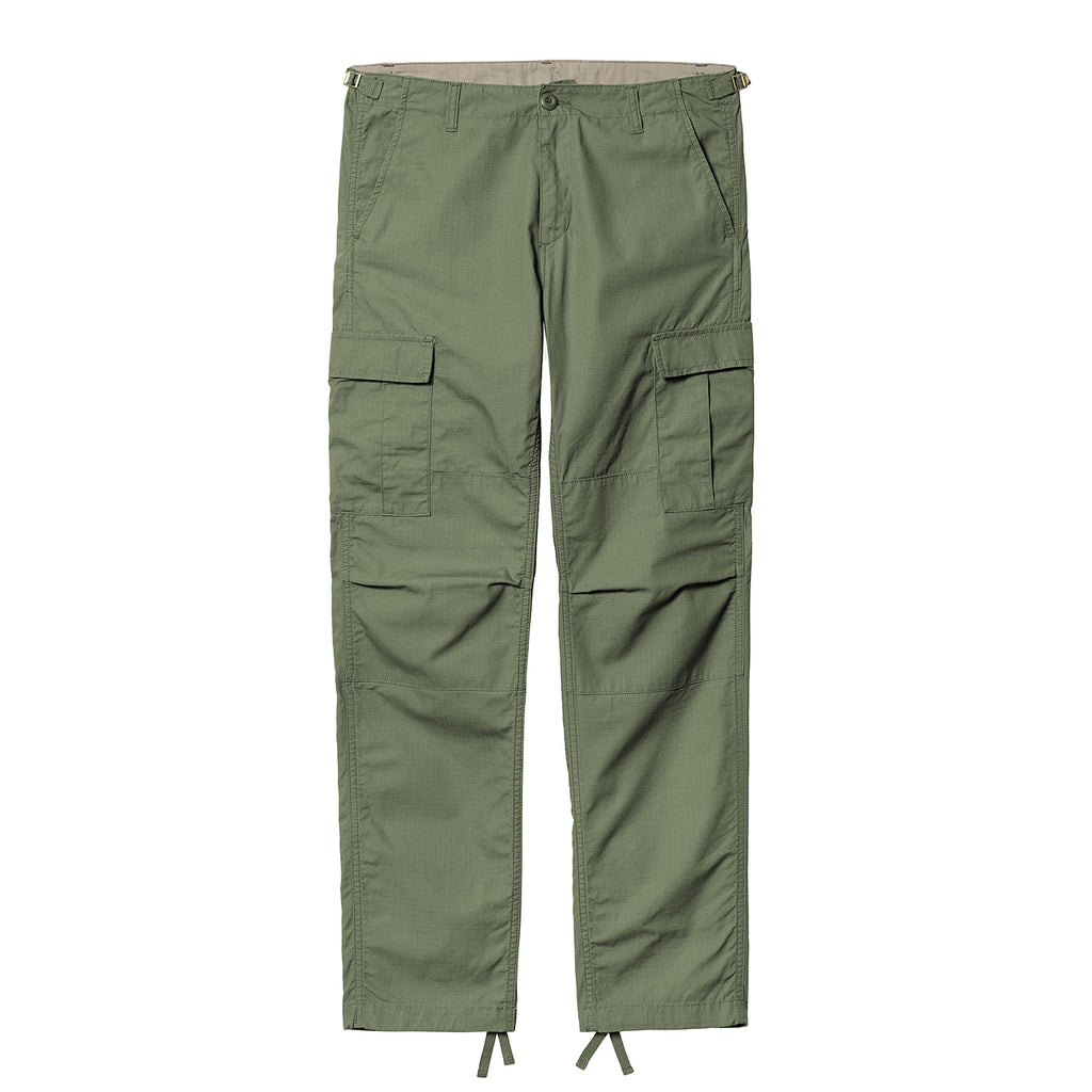 Carhartt WIP Aviation Pant - Dollar Green rinsed - front