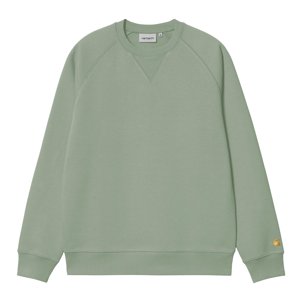 Carhartt WIP Chase Sweatshirt - Frosted Green / Gold - front