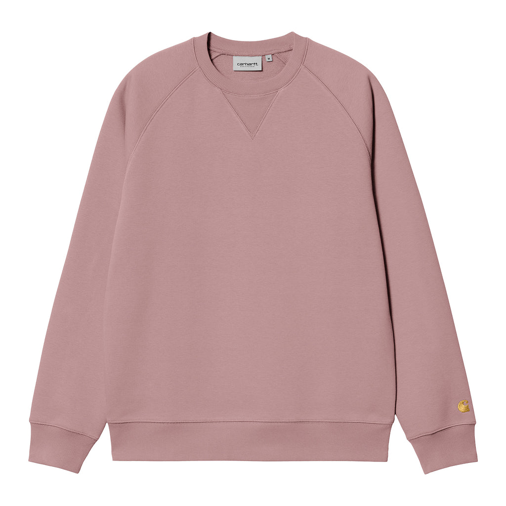 Carhartt WIP Chase Sweatshirt - Glassy Pink / Gold - front