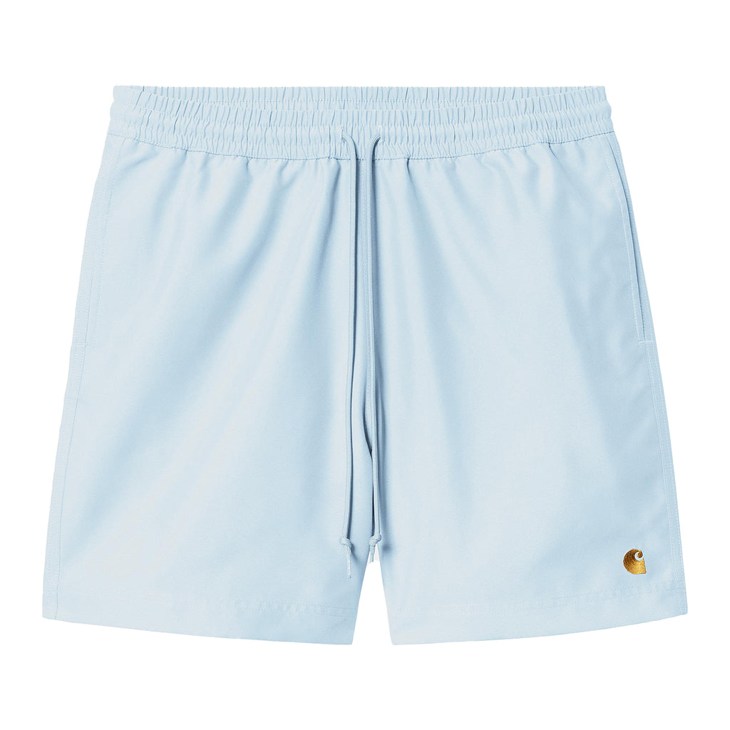 Carhartt WIP Chase Swim Shorts - Air Sky / Gold - front