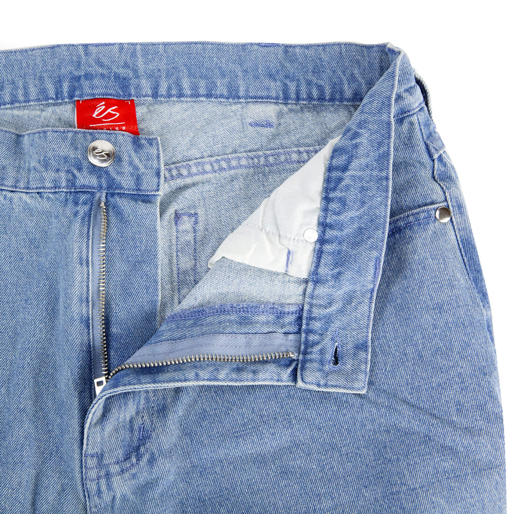 eS Baggy Denim Jeans Light Blue - zip