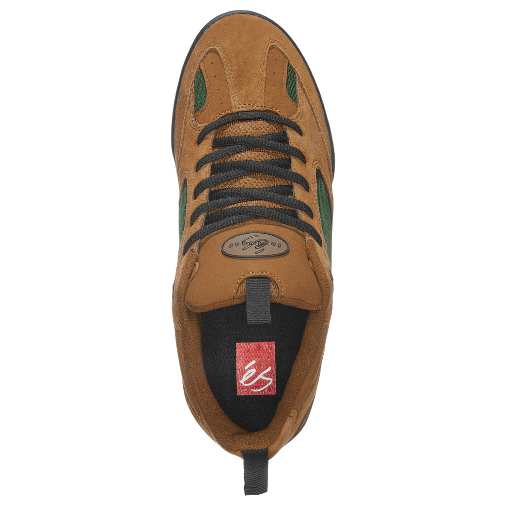 éS Quattro Skate Shoes Brown / Green - top