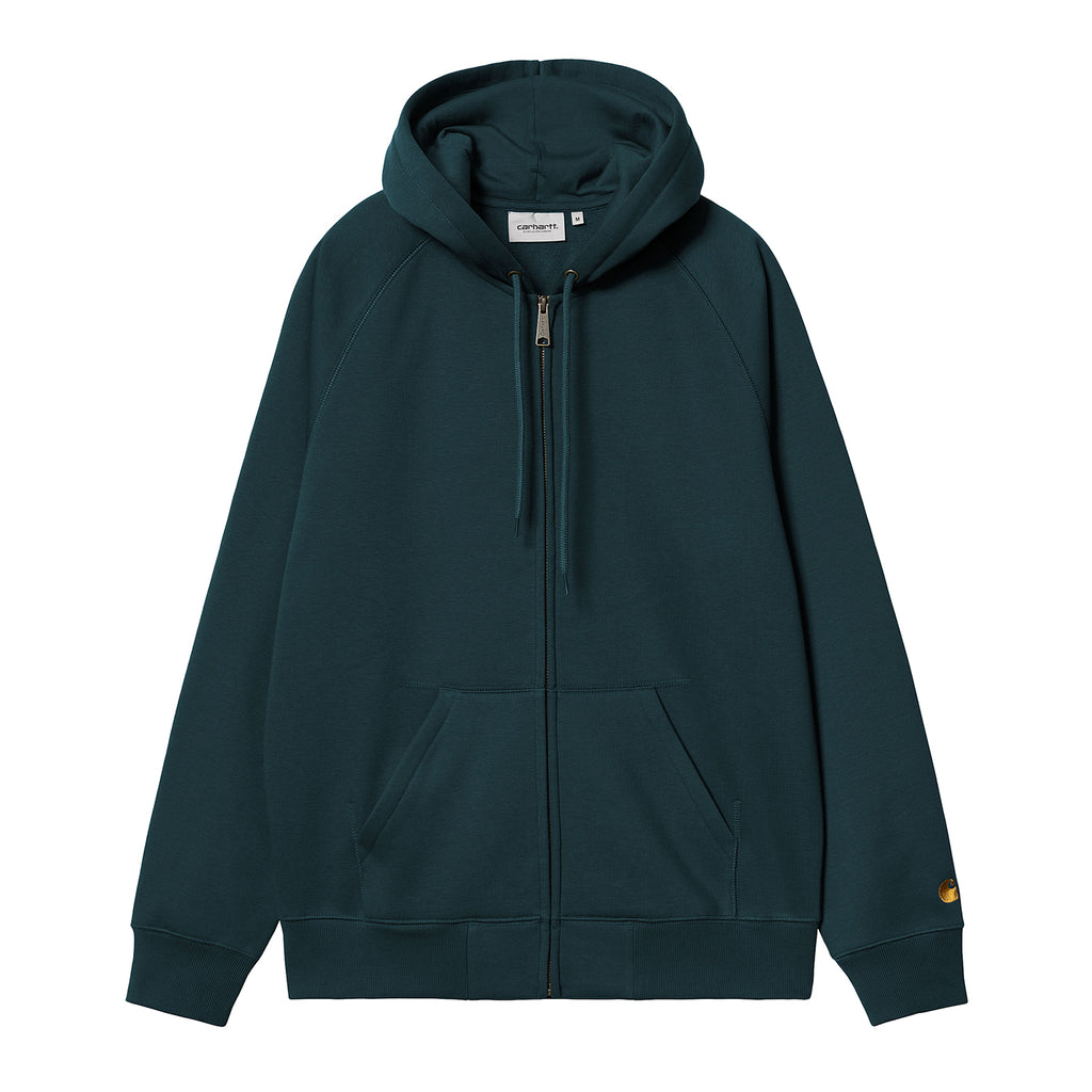 Carhartt WIP Hooded Chase Jacket - Duck Blue / Gold - front