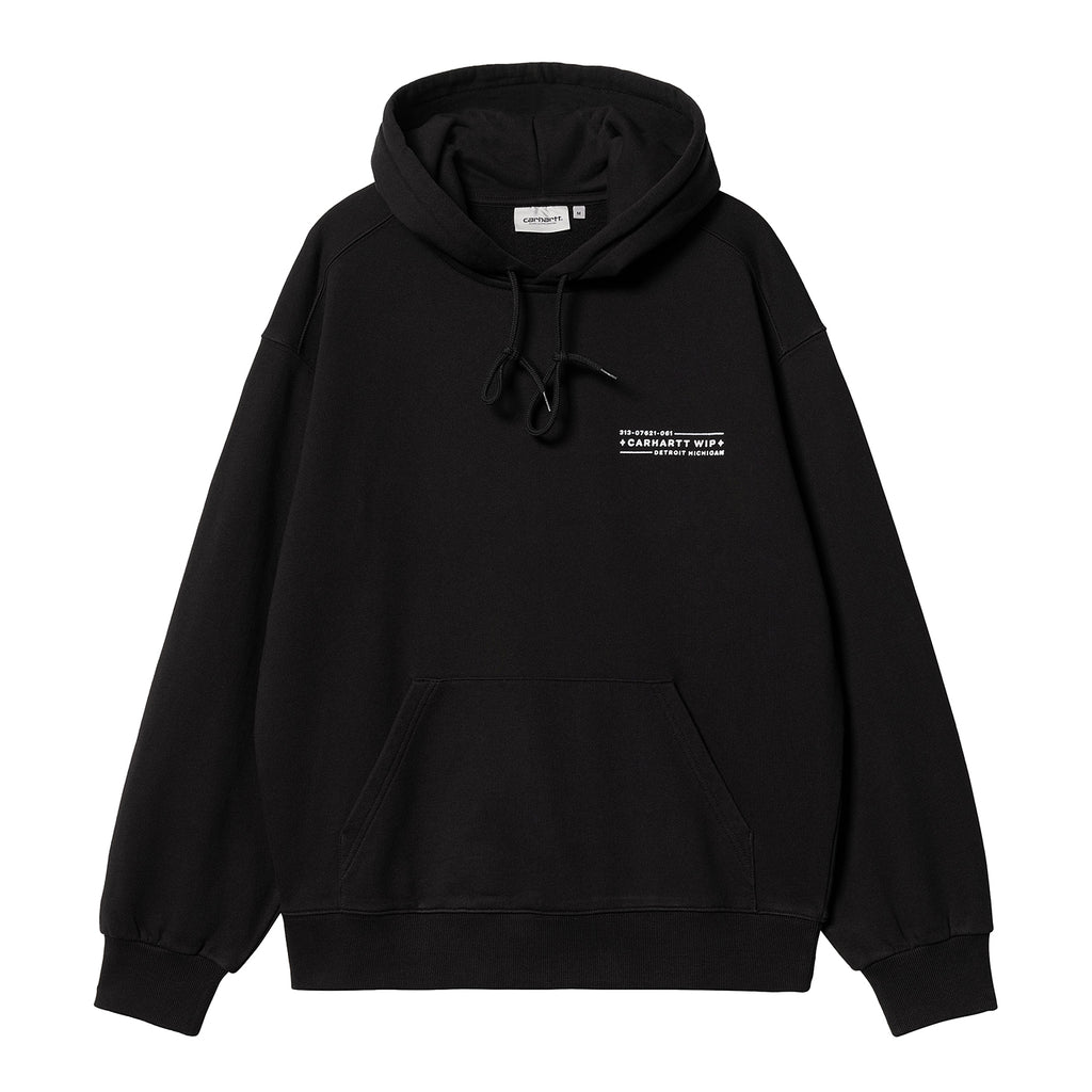 Carhartt WIP Hooded Stamp Sweatshirt - Black / White