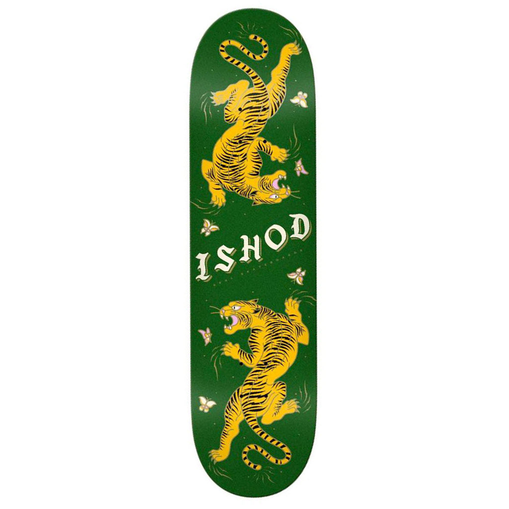 Real Skateboards Ishod Cat Scratch Glitter TT Green / Yellow Deck - 8.5"