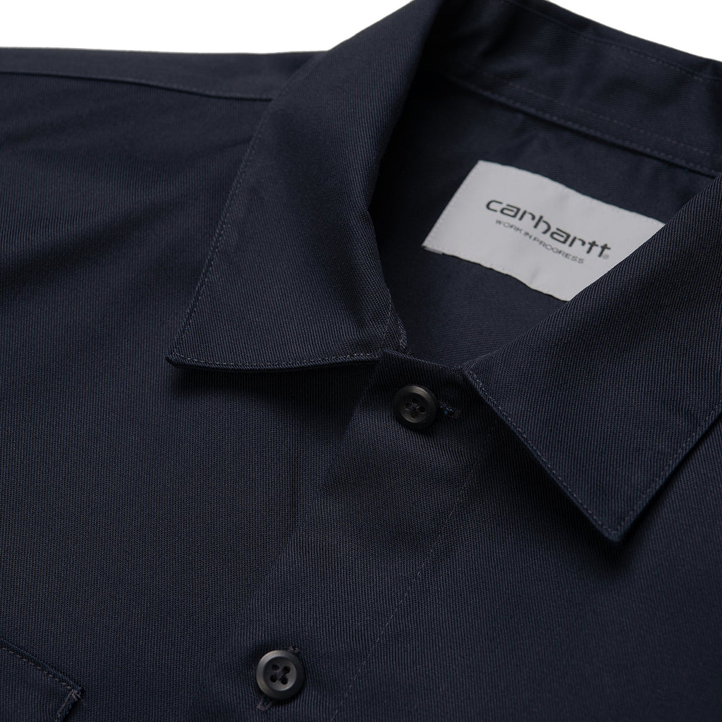 Carhartt WIP L/S Master Shirt - Dark Navy - closeup