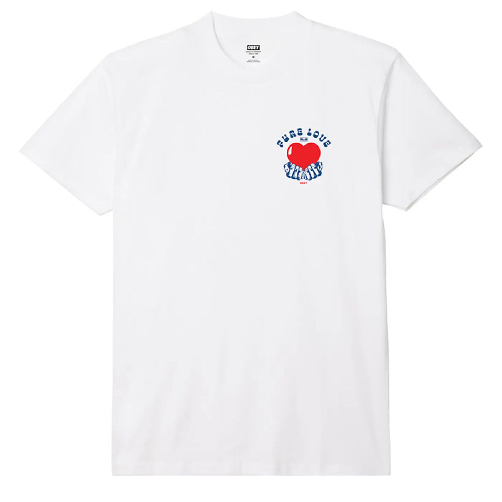 Obey Pure Love T Shirt - White - front