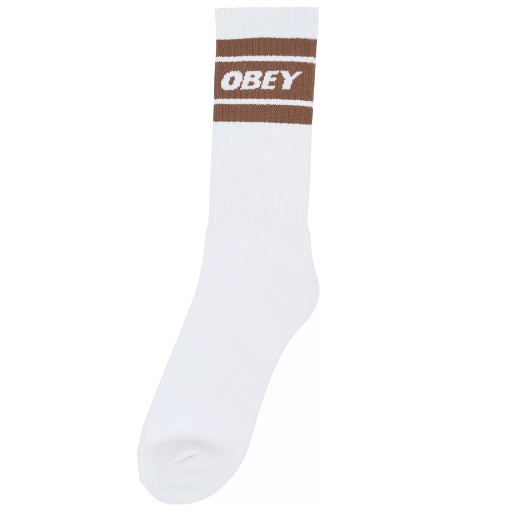 Obey Cooper Socks - White / Java Brown