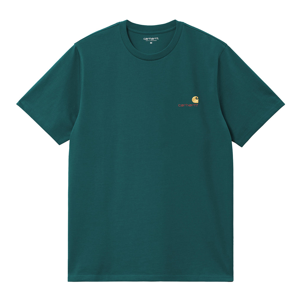 Carhartt WIP American Script T Shirt - Malachite - front