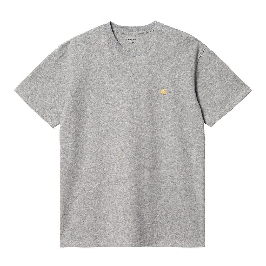 Carhartt WIP Chase T Shirt - Grey Heather / Gold