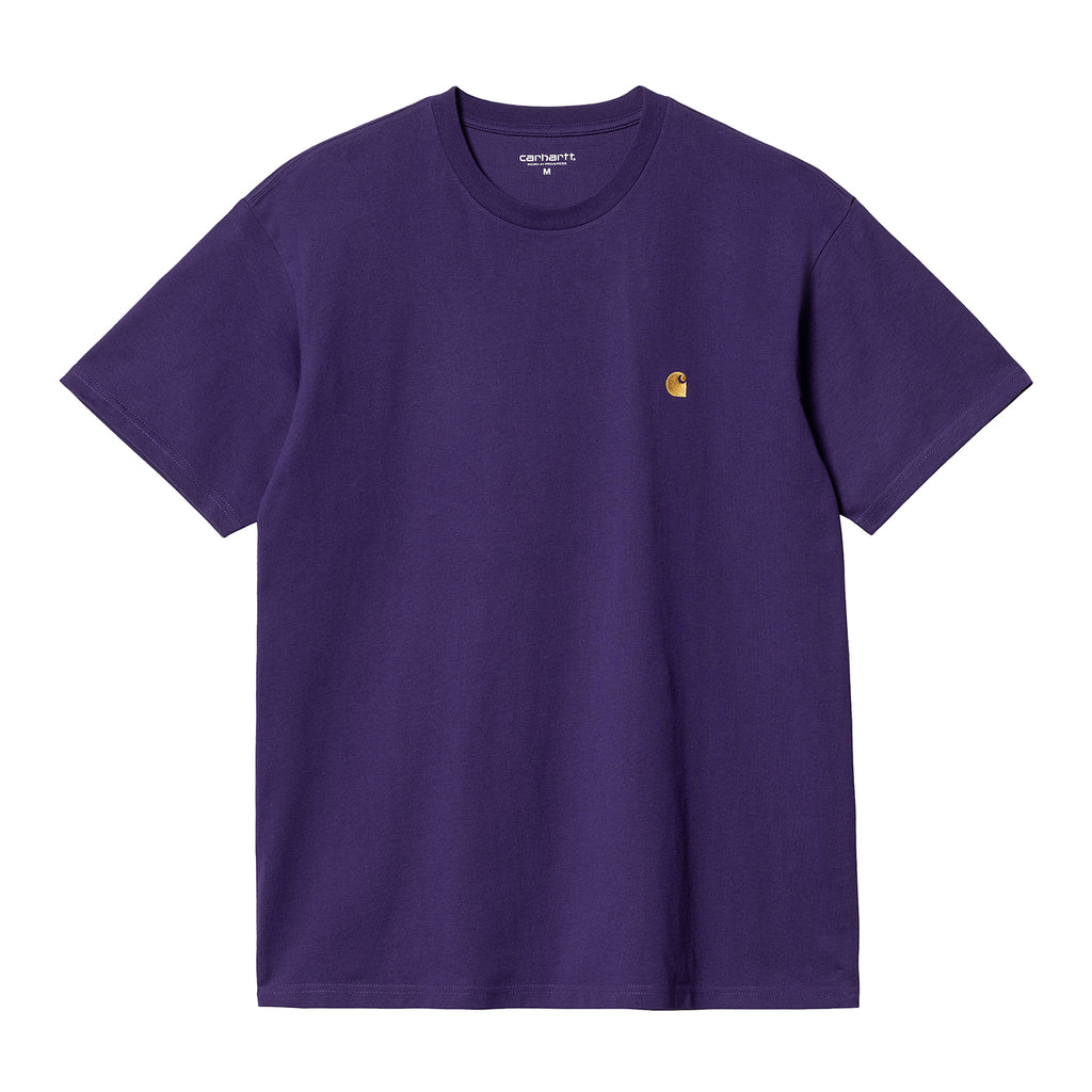 Carhartt WIP Chase T Shirt - Tyrian / Gold - front