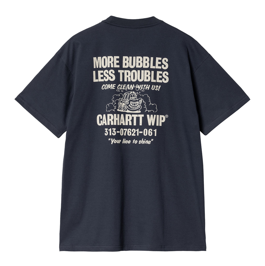 Carhartt WIP Less Troubles T Shirt - Blue / Wax - back