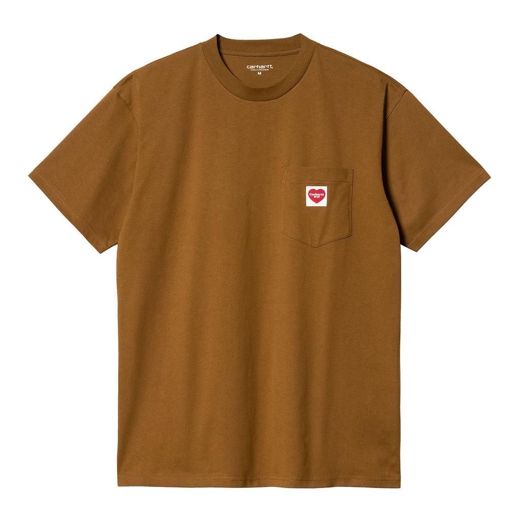Carhartt WIP Pocket Heart T Shirt - Deep H Brown