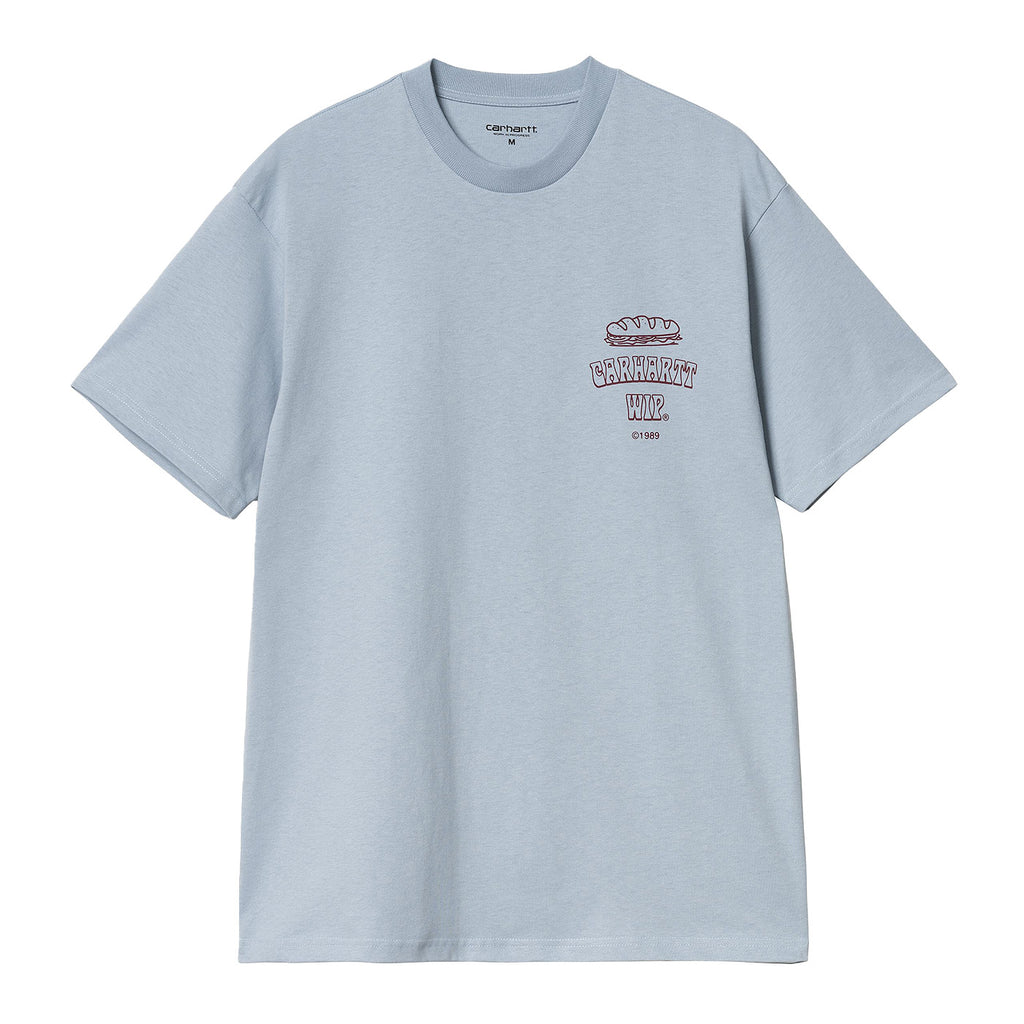 Carhartt WIP Sandwich T Shirt - Blue Fog - front