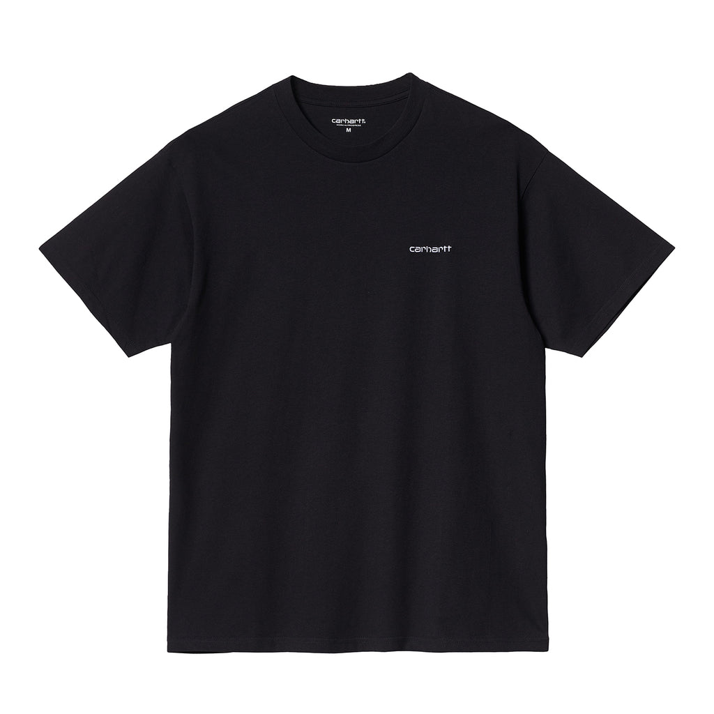 Carhartt WIP Script Embroidery T Shirt -  Black / White - front