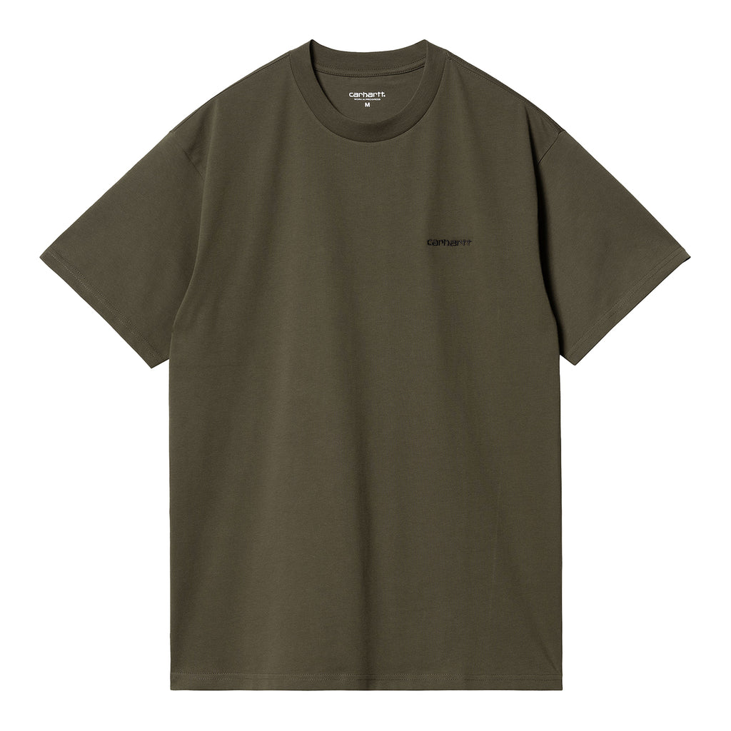 Carhartt WIP Script Embroidery T Shirt - Cypress / Black