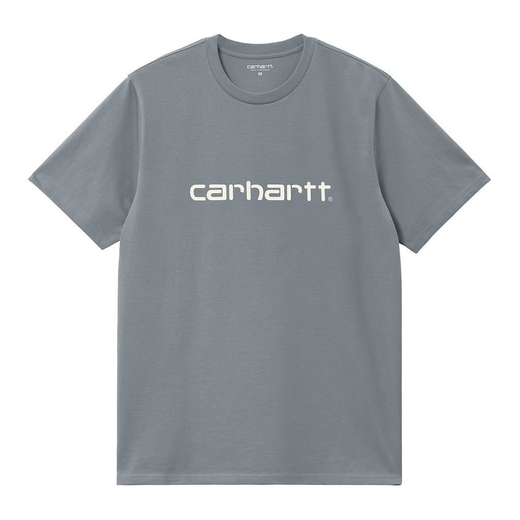 Carhartt WIP Script T Shirt - Dove Grey / Wax - front