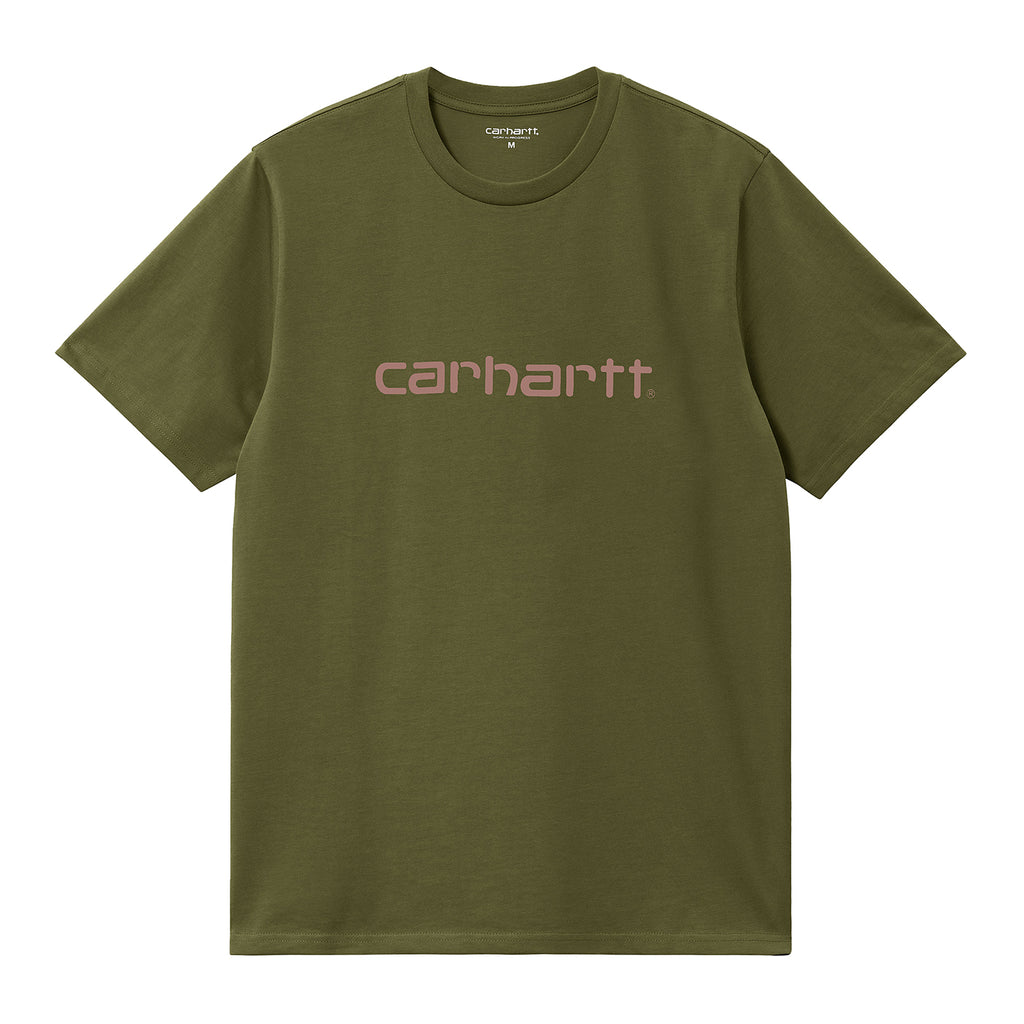 Carhartt WIP Script T Shirt - Dundee / Glassy Pink - front