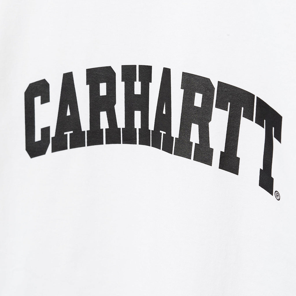 Carhartt WIP University T Shirt - White / Black - closeup