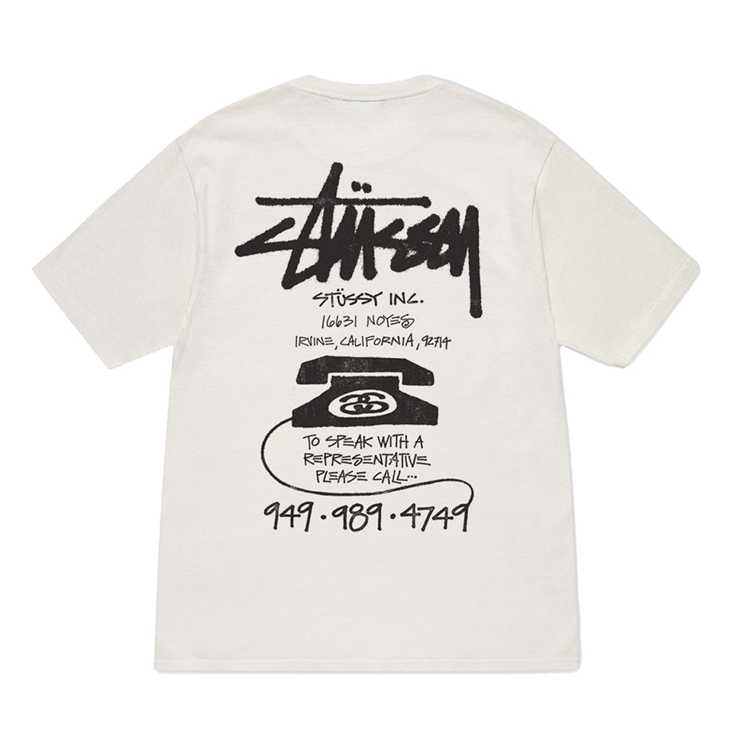Old Phone Pigment Dyed T Shirt in Natural Stussy | Bored of Southsea