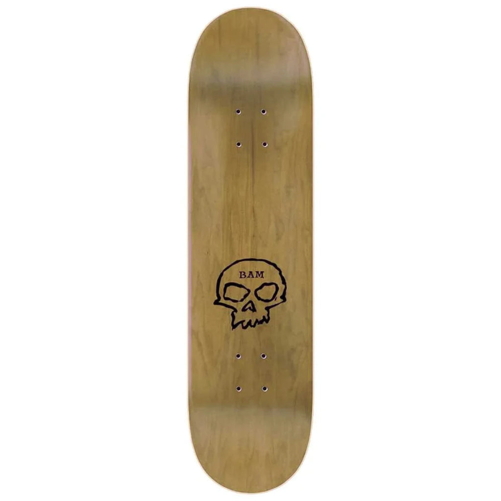 Zero Skateboards Bam Single Skull Red Skateboard Deck-8.25" - top