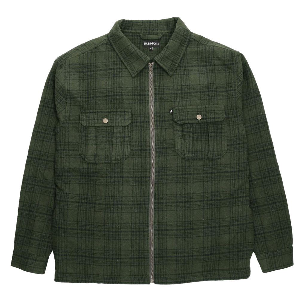 PASS~PORT Workers Zip Up Flannel - Forest Green