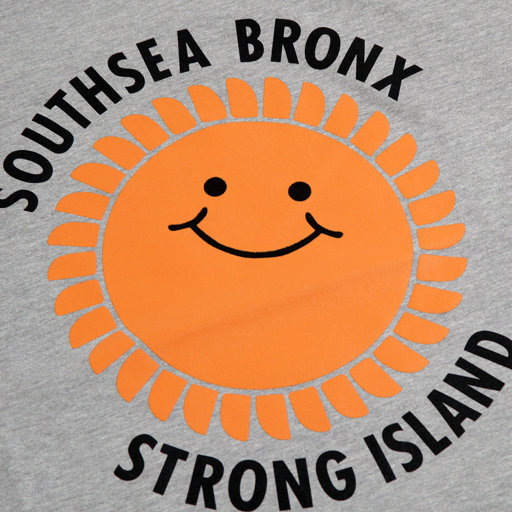 Southsea Bronx Strong Island T Shirt in Heather Grey - Print