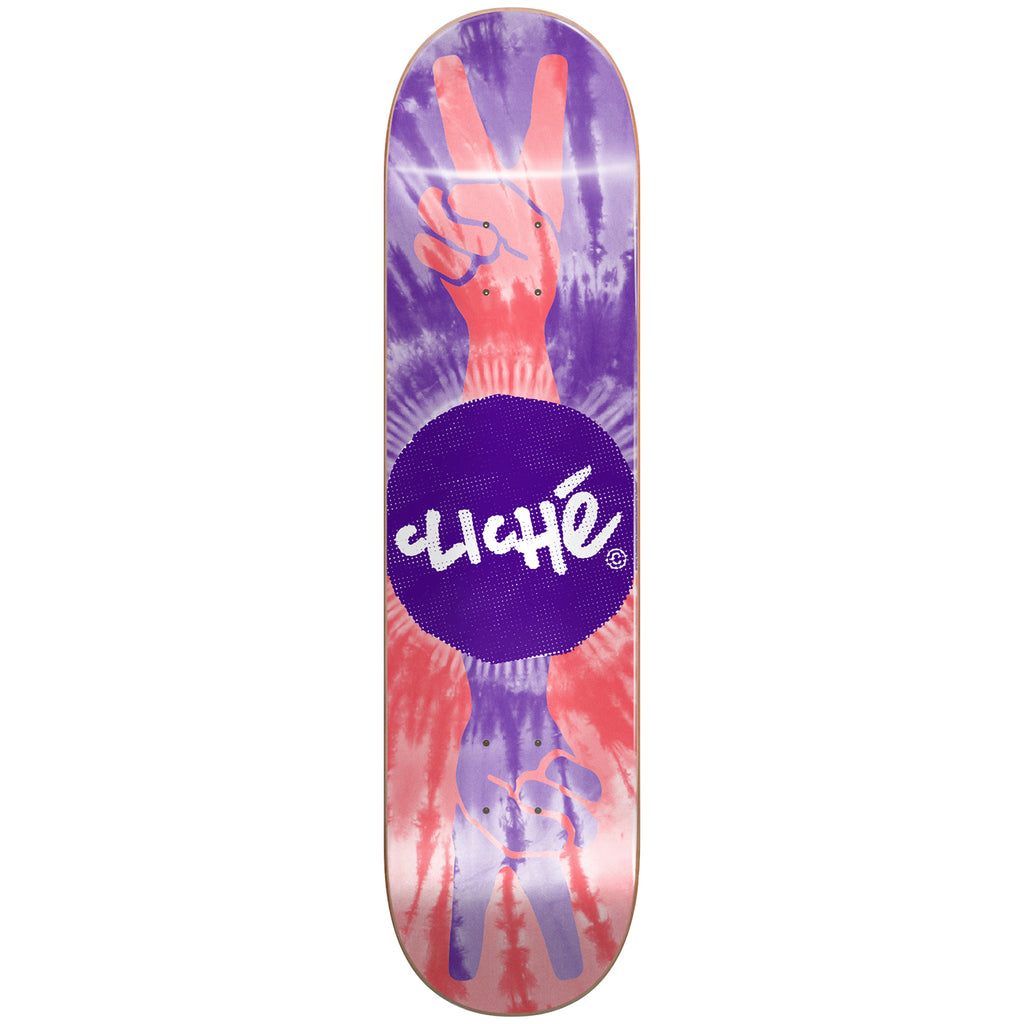Cliche Skateboards Peace Skateboard Deck - Purple / Red